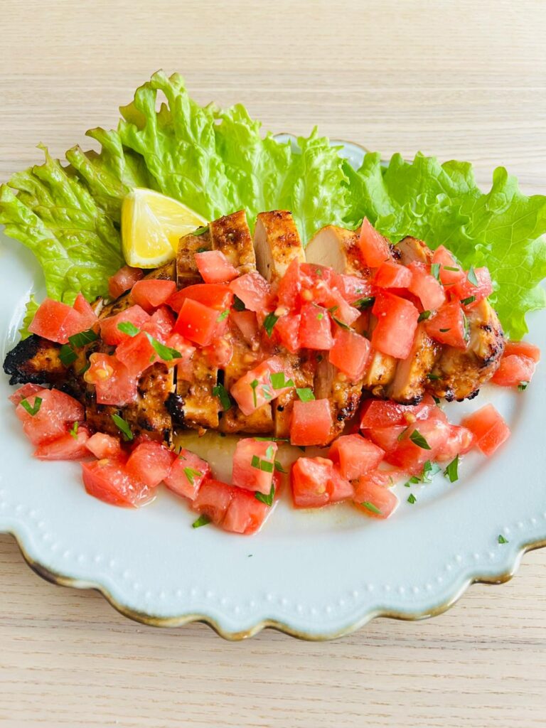 Shio-koji Spicy Chicken with Fresh Tomato Dressing Shio-koji Spicy Chicken with Fresh Tomato Dressing