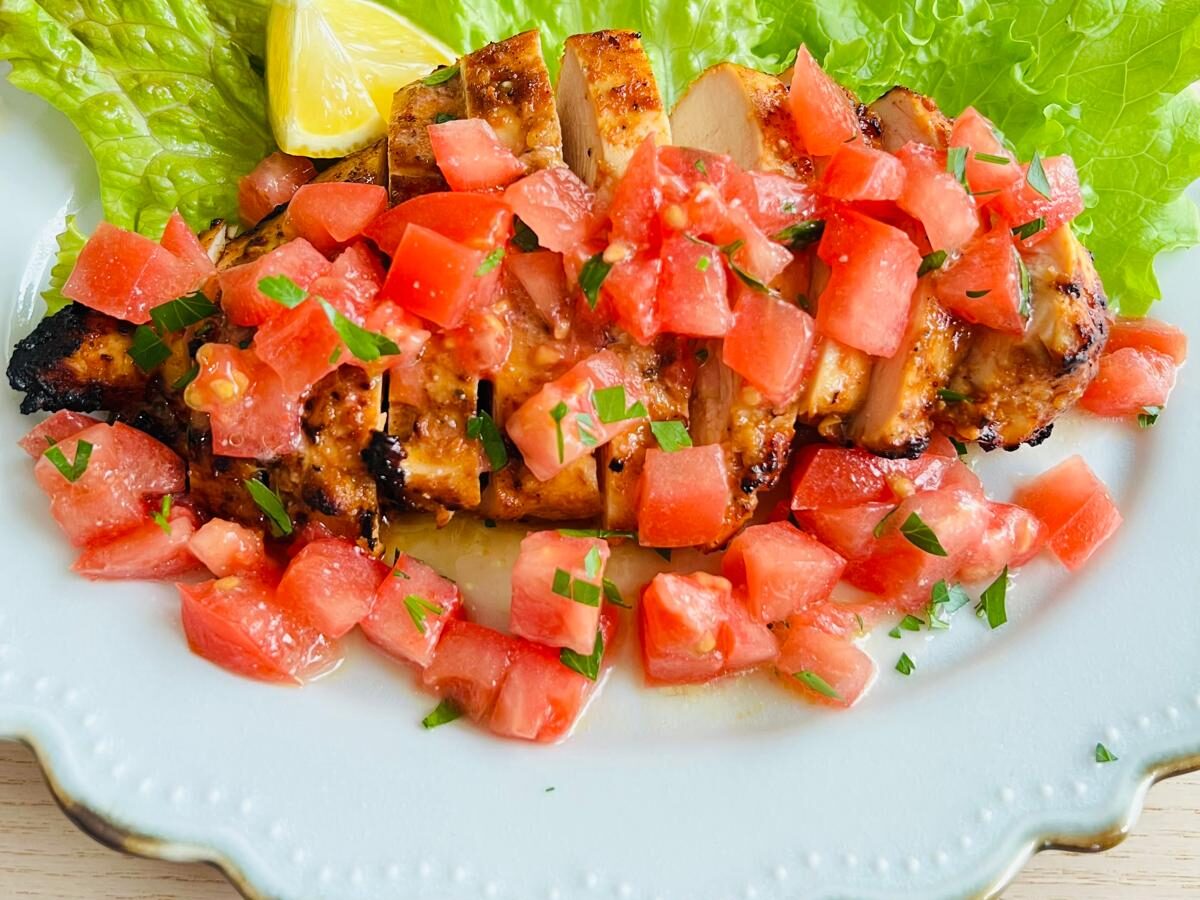 Shio-koji Spicy Chicken with Fresh Tomato Dressing